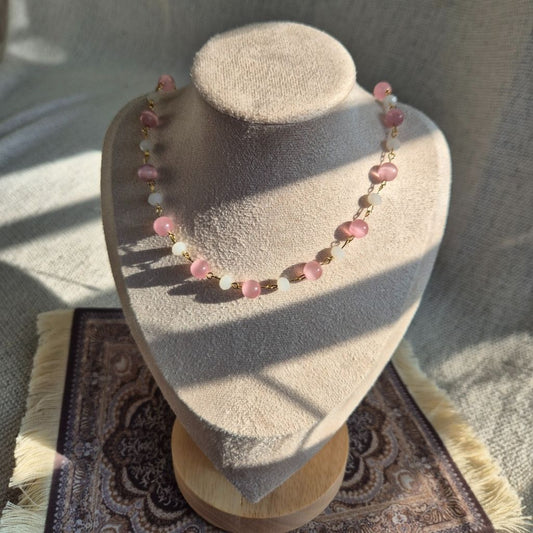 Blush Bloom - Handmade beaded necklace