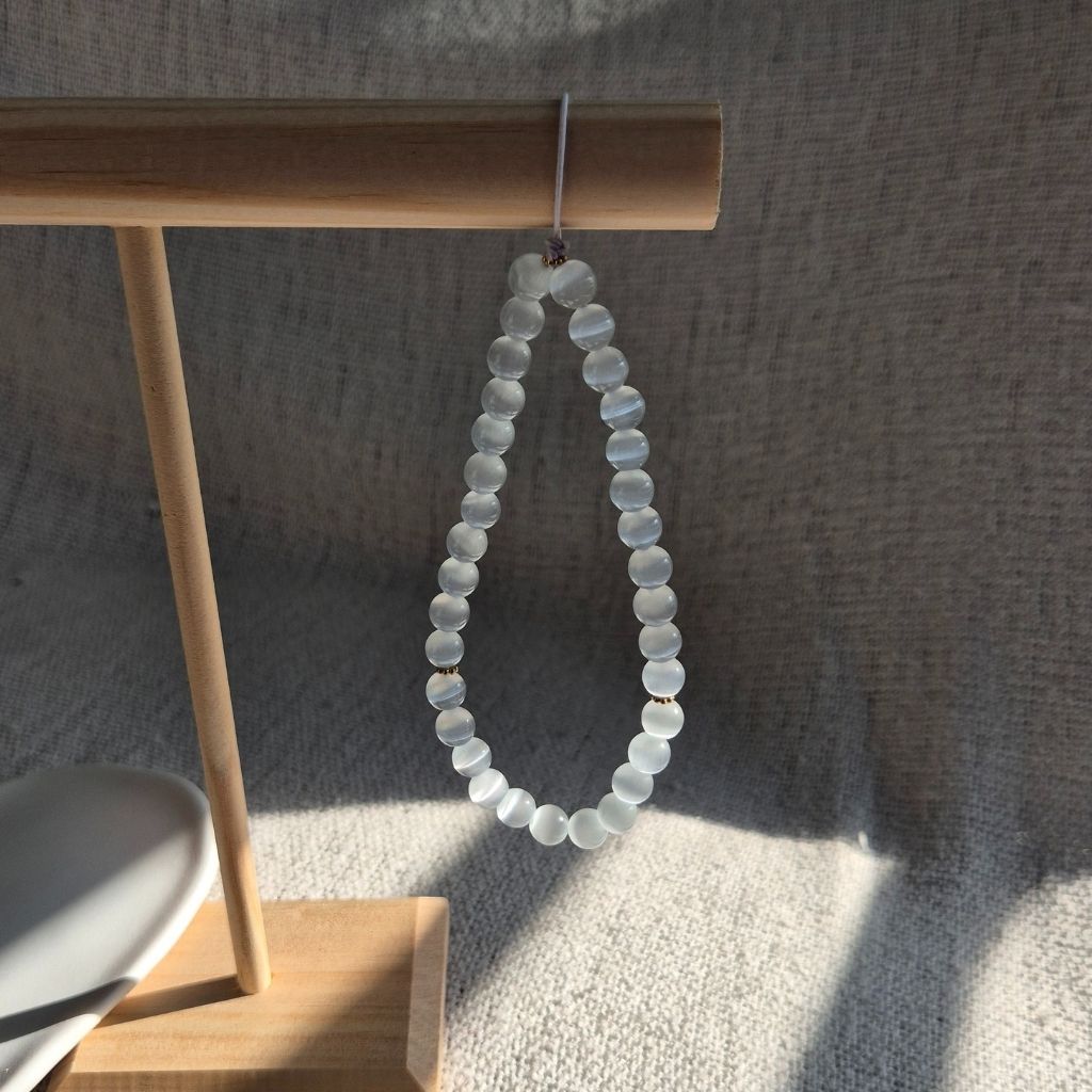 Tasbih Phone Charm - White Winter